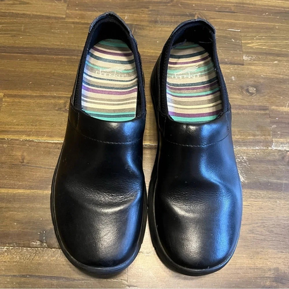 Dansko Enya Black Clogs Slip-On Slip Resistant - Picture 3 of 12